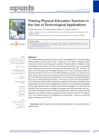Training Physical Education Teachers in the Use of Technological Applications