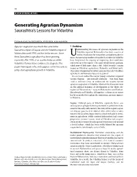 Generating Agrarian Dynamism Saurashtra’S Lessons for Vidarbha