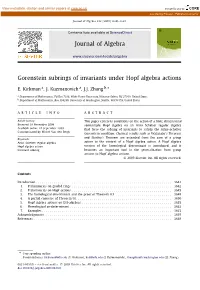Gorenstein Subrings of Invariants Under Hopf Algebra Actions ∗ E