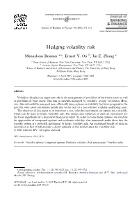 Hedging Volatility Risk