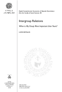 Intergroup Relations