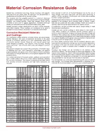 Material Corrosion Resistance Guide