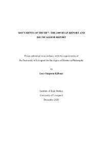THE 2009 RYAN REPORT and 2013 MCALEESE REPORT Thesis