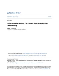 The Legality of the Bowe Bergdahl Prisoner Swap