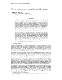 White Noise Analysis of Neural Networks