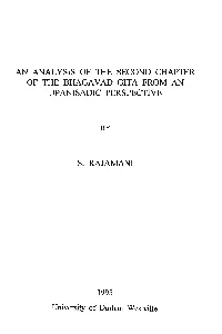 An Analysis of the Second Chapter of the Bhagavad Gita from an Upanisadic Perspective