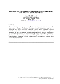 Automatic Pronunciation Assessment for Language Learners with Acoustic-Phonetic Features