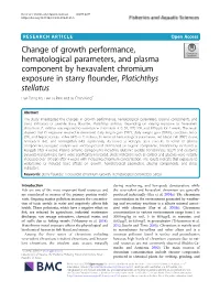 Change of Growth Performance, Hematological Parameters, and Plasma Component by Hexavalent Chromium Exposure in Starry Flounder, Platichthys Stellatus