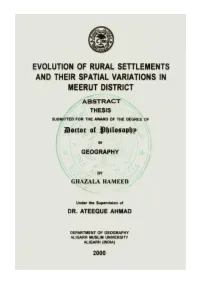 Evolution of Rural Settlements and Their Spatial Variations in Meerut District