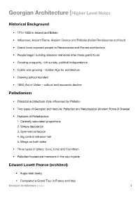 Georgian Architecture | Higher Level Notes