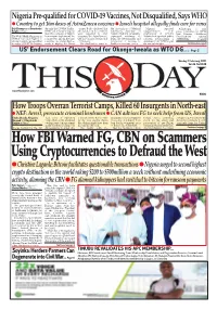How FBI Warned FG, CBN on Scammers Using Cryptocurrencies