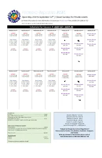 …..…………. Schedule for Session 4: JULY 12 – JULY 25 …………………… ………