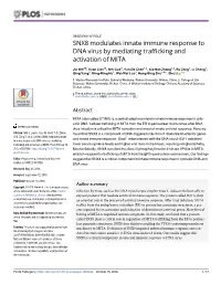 SNX8 Modulates Innate Immune Response to DNA Virus by Mediating Trafficking and Activation of MITA