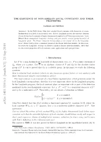 The Existence of Non-Abelian Local Constants and Their Properties