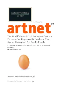 The World's Most-Liked Instagram Post Is a Picture of an Egg—And It
