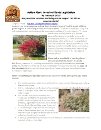 Action Alert: Invasive Plants Legislation