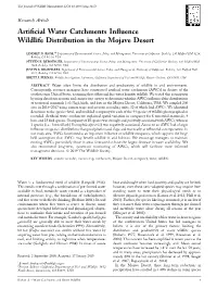 Artificial Water Catchments Influence Wildlife Distribution in the Mojave