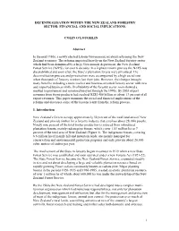 Decentralisation Within the New Zealand Forestry Sector: Financial and Social Implications