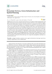 Ecosystem Services, Green Infrastructure and Spatial Planning