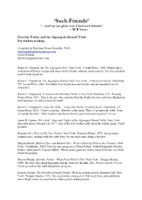 Round Table Reading List
