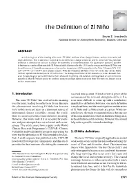 The Definition of El Niño