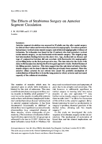 The Effects of Strabismus Surgery on Anterior Segment Circulation