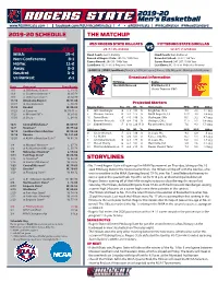 2019-20 Men's Basketball Ranking Summary Thru Games 03/03/2020