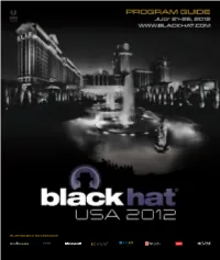 Black Hat USA 2012 Program Guide