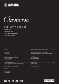 CVP-609/CVP-605 Data List