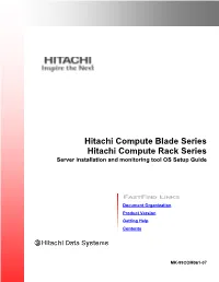 Hitachi Compute Rack Series- Server Installation and Monitoring Tool US