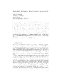 How Much Anonymity Does Network Latency Leak?