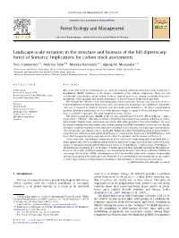 Landscape-Scale Variation in the Structure and Biomass of the Hill Dipterocarp Forest of Sumatra: Implications for Carbon Stock Assessments