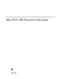 Mac OS X ABI Function Call Guide