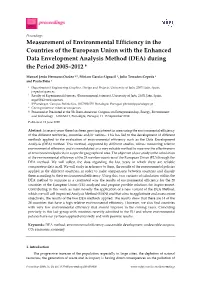 Measurement of Environmental Efficiency in the Countries of the European Union with the Enhanced Data Envelopment Analysis Method (DEA) During the Period 2005–2012 †
