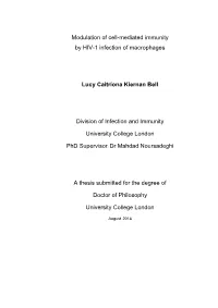 Modulation of Cell-Mediated Immunity by HIV-1 Infection of Macrophages