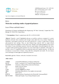 Molecular Modeling Studies of Peptoid Polymers
