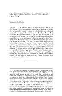 The Expressive Function of Law and the Lex Imperfecta