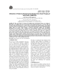 Utilization of Waste by Preparing the Product from Swarf Forging of Alloy