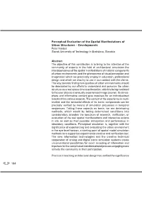 194 Perceptual Evaluation of the Spatial Manifestations of Urban Structures