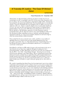 A Travesty of Justice - the Case of Ahmed Zaoui by David Small
