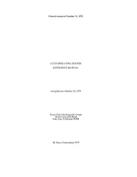 Cleared Version of October 15,1979 Alto Operating System September 9,1979 11