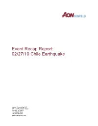 Event Recap Report: 02/27/10 Chile Earthquake
