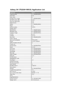 Galaxy S4 LTE(SGH-M919) Application List
