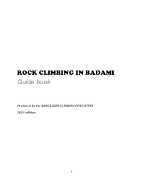 ROCK CLIMBING in BADAMI Guide Book