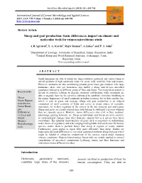 Sheep and Goat Production: Basic Differences, Impact on Climate and Molecular Tools for Rumen Microbiome Study