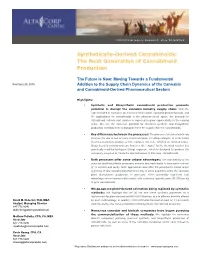 Synthetically-Derived Cannabinoids: the Next Generation of Cannabinoid Production