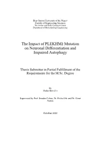 The Impact of PLEKHM2 Mutation on Neuronal Differentiation and Impaired Autophagy