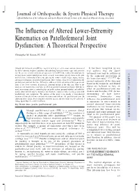 The Influence of Altered Lower-Extremity Kinematics on Patellofemoral Joint Dysfunction: a Theoretical Perspective