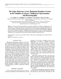 The Upper Bajocian–Lower Bathonian Boundary Section in the Outskirts of Saratov: Molluscan Characteristics and Biostratigraphy V