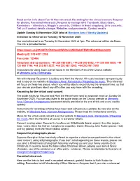 Weekly Update Sunday 08 November 2020